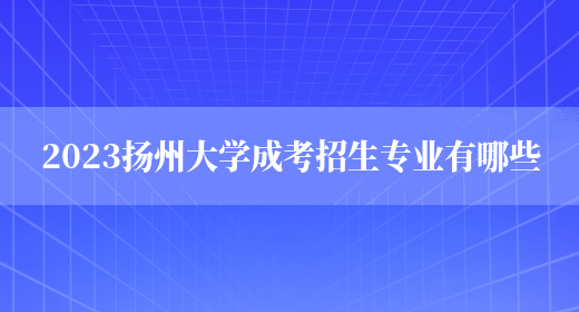 2023年扬州大学成人高考专升本专业